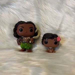 Maui & young Moana funko pop toy figure